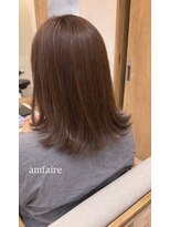 ヘアサロン アンフェール(Hair Salon Amfaire)&nbsp;【shimizu】柔らかく見える艶ピンクベージュ