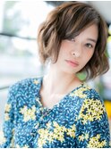 アレンジボブショート×3Dレイヤー×マロンベージュ