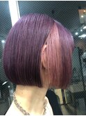 ミニボブ×ハイトーンインナーカラー《表参道/外苑前》