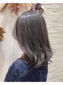 『AuraBeaute京都』ブリーチ無し ラベンダーアッシュ ミディアム