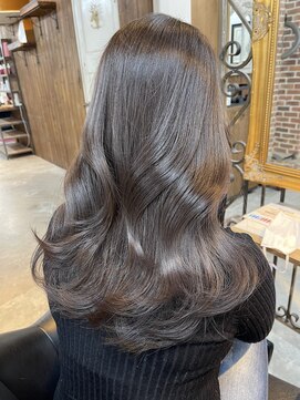アリュウル 表参道(ALLURE) ラベンダーベージュ 韓国ヘア くびれヘアグレージュミルクティー