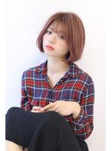 ローライトことりベージュ大人かわいい小顔スリークボブ大人ボブ
