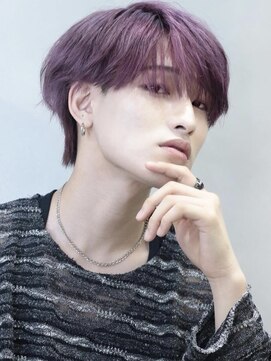 コンフィデンス メンズヘアー(confidence MEN'S HAIR) 韓流シースルー『スパイラルパーマ×ピンクパープルカラー』新宿
