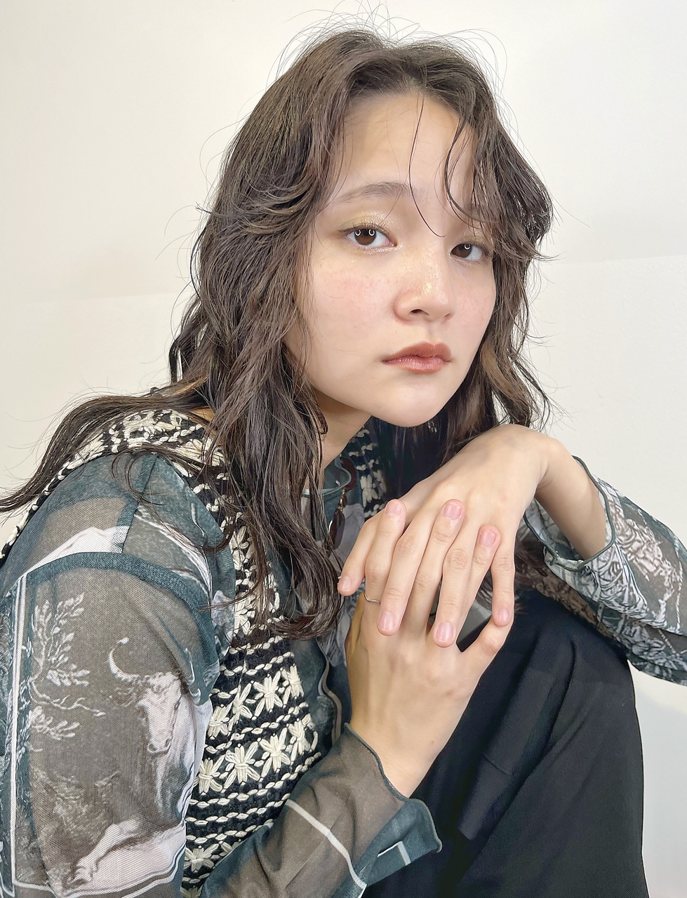 2WAYバング/レイヤーカット/オリーブグレージュ