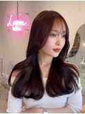 韓国風前髪×チョコレートカラー【髪質改善/新宿/大人ガーリー】