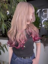 イエナ 渋谷(IENA)&nbsp;ピンクグラデーション　デザインカラー　エンドカラー