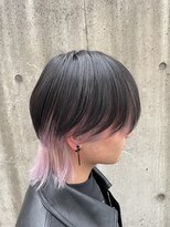 ブランシェ 西松山店 マッシュウルフインナーカラーホワイトカラーホワイトピンク