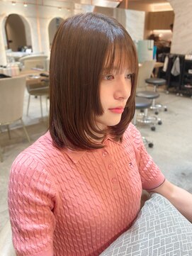 ロンド エスポワール 錦糸町(Lond espoir) ■ 黒髪カタログボブルフネビージュ小顔に見せるヘアワンレン