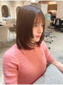 ■ 黒髪カタログボブルフネビージュ小顔に見せるヘアワンレン
