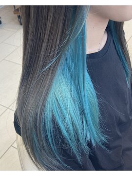 リル(LILU) エメラルドグリーンインナーカラー