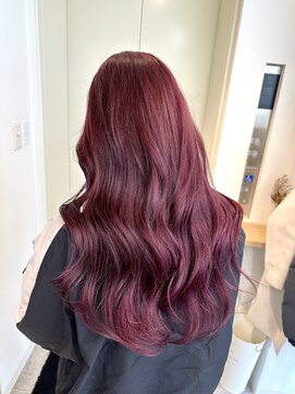 シェノン(Chainon.) チェリーレッド レッドカラー ブリーチカラー 博多