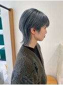 襟足長め中性ウルフ/中性ショート/ハイトーンショート