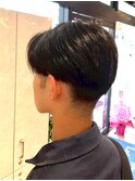 ブルーブラックナチュラルマッシュ×スキンフェード