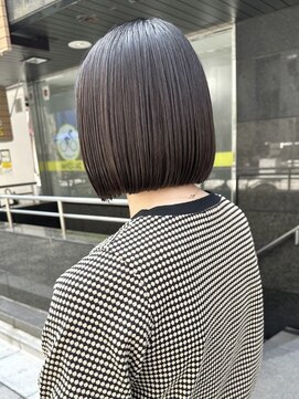 エン バイ ユアーズヘア 銀座店(eN° by youres hair) 切りっぱなしボブ 縮毛矯正 地毛風ストレート タッセルボブ 銀座