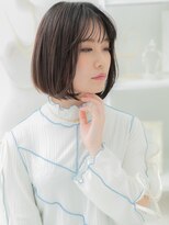 モッズヘア 越谷(mod's hair) ★チャコールグレー前下がり小顔切りっぱなしボブ20代30代★1