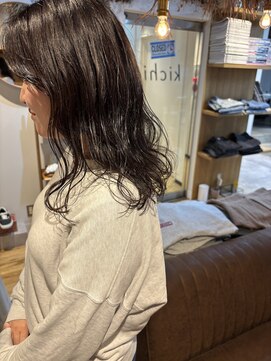 [kichi.] くしゅっとミディアム×チョコレートカラー