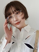 ディッセンバー 渋谷(December) ボブレイヤーワイドバングブラウンカラーフェイスレイヤー