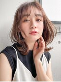 韓国風ひし形ミディアムレイヤー/マロンブラウン/20代30代40代