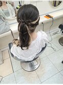 サイドポニー～髪リボン