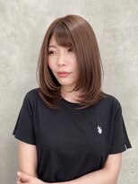 ルノン(LUNON) ダークパープルナチュラルショートミルクブラウンダウンバング