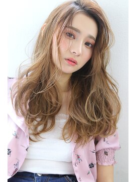 ブラン 梅田(Blanc) 【Blanc/梅田】ハイライト＿ベージュカラー＿ラフカールロング