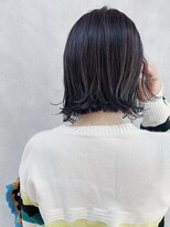 ムウ 難波(MOU)&nbsp;ハッシュカットフルバング似合わせカットレッドブラウン20代30代