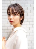 大人かわいい前髪セシルカットココアブラウンフリンジウェーブ