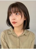 ボブ　前髪　後毛　顔周り　ブラウン　原宿　表参道　渋谷