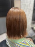 ココアブラウン×テラコッタ大人可愛いミニボブ20代30代40代