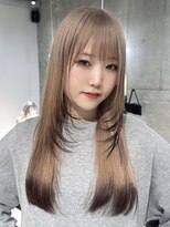 モニカ(MONIQA) 【ミルクティー×ブラック】ブリーチデザインカラー