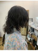 カット×ロン毛パーマ