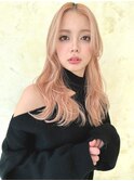 韓国◎前髪顔周りレイヤー×ペールピンク[ゆめが丘]