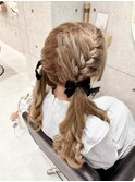 編み込みツイン/梅田ヘアセット