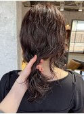 【三ツ井純】ミディアムパーマ レイヤーパーマ レッドブラウン