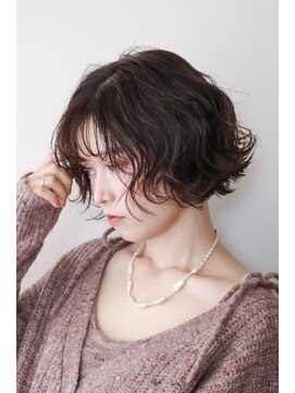 シスタ(SISTA) ミニボブ/ボブパーマ/大人ボブ切りっぱなし/黒髪/ココアベージュ