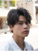 横浜西口大人無造作シャドウパーマメンズショート似合わせカット