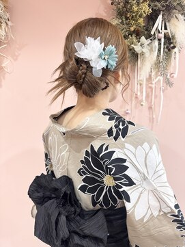 サロン ド ユーア(salon de yuua) 広島市中区大手町美容院　とうかさん　浴衣ヘアアレンジ　着付け