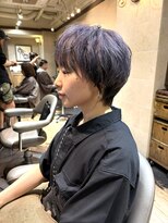 モナン(monan)&nbsp;ダークパープル ナチュラルショートボブラベンダーグレージュ