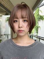 サンクプロジェクト(cinq PROJECT)&nbsp;原宿ハッシュカットミディアムレイヤーボブヘーゼルベージュ前髪