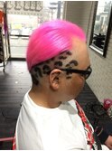 ツーブロックピンク＆ヒョウ柄ヘアカラーTRICKstyle!