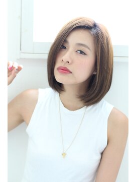 ヘアデザイン ラポール 茨木店(hair design Rapport) ナチュラルストレート小顔艶ボブ/アッシュグレージュカラー