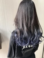 トムキャット(TOM CAT) ブリーチ グラデーション ダークグレージュ ネイビーブルー