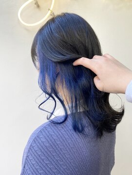 アジールヘア 北千住駅西口店(agir hair) ネイビーブルーブルーブラックインナーブリーチ10代20代北千住
