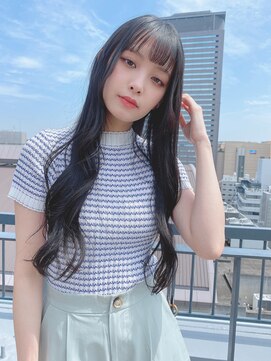 ルービック 難波(Rubik's) ブルーブラック/デジタルパーマ/大人可愛い