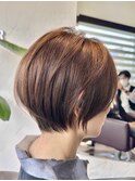 ショートボブ丸みショートマッシュショート前髪あり