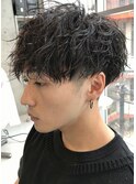 ツイストスパイラルパーマメンズパーママッシュウルフフェード