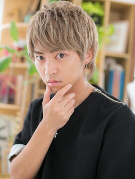 カバーヘア ブリス 大宮西口(COVER HAIR bliss) サイドパートのハイトーンモテ髪マッシュm3大宮10代20代30代