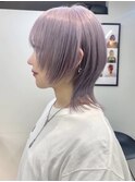 【ショートウルフ】ホワイトラベンダー ハイトーン