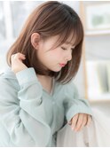 シースルーバングことりベージュ小顔丸みロブh4上尾20代30代40代