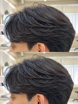 ニコ トウキョウ ヨコハマ(nico) メンズセンターパートウルフセンターパートニュアンスパーマ襟足